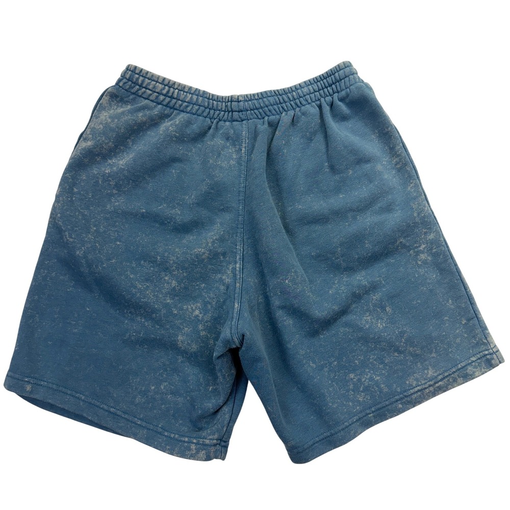 Adidas Originals Mens Blue Acid Wash Trefoil Sweat Shorts Relaxed Fit Size M - Picture 4 of 8
